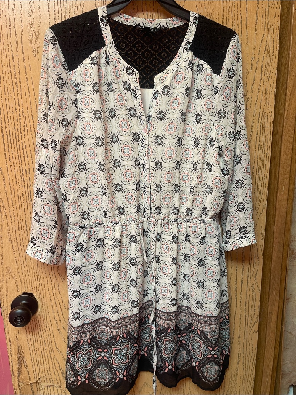 Signature Studio White and Black Printed Tunic Dress